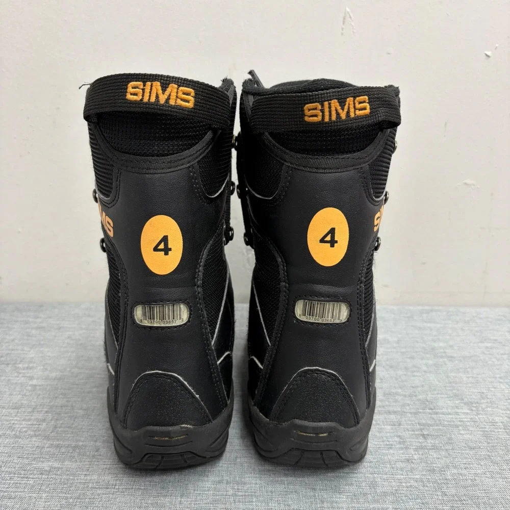 Sims Snowboard Boots Kids Size 4 Black Orange Lace Up Winter Sports V84